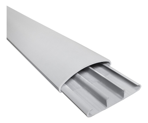 5 Canaletas Piso Cinza 75x17mm 2m Pvc Rígido Fita Hellermann
