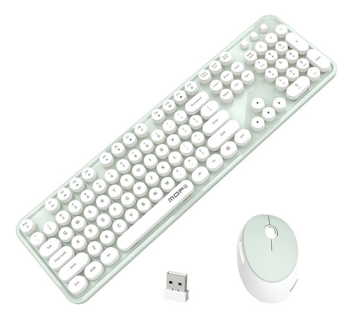 Conjunto De Teclado E Mouse Mofii Se Em Branco-verde