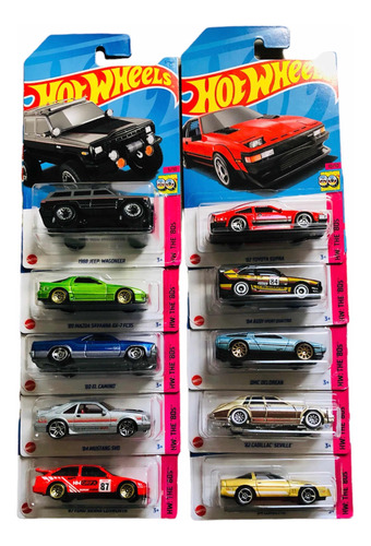 Carritos Hot Wheels Set X 10 Modelos De Los 80s Del 1 Al 10