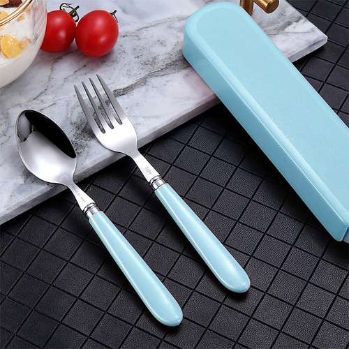 Soku Cubiertos Niños Personalizado Lonche Escuela Viaje Pic Color Azul claro