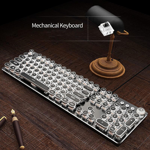 Teclado Retro Punk De 104 Teclas Con Cable Para Pc,