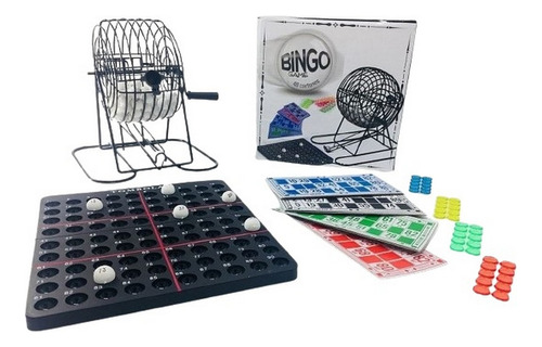 Bingo Familiar Con Bolillero Metal, 90 Num, 48 Cart. Ar1 Fd5