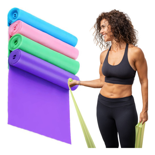 Kit 3 Faixas Elástica Thera Band Exercício Fisioterapia Yoga Inboxmobile Acessorios