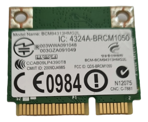 Mini Placa Wi-fi Dw1501 Bcm94313hmg2l P/ Note Dell N4030 (Usado)