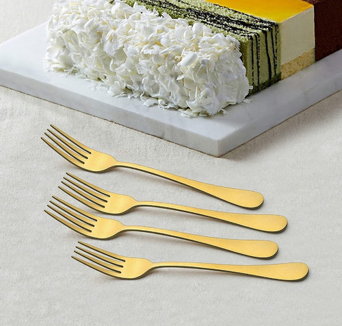 Set De 12 Tenedor De Mesa Dorado