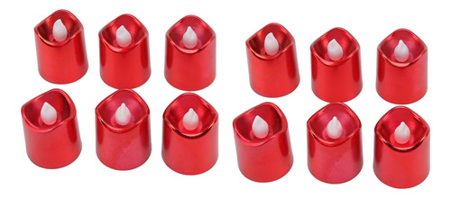 Lámpara De Vela Led Roja De 12 Piezas, Luz Cálida, Electróni
