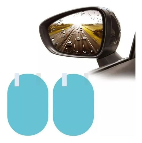 Kit Par Lamina Espejo Retrovisor Anti Lluvia Impermeable