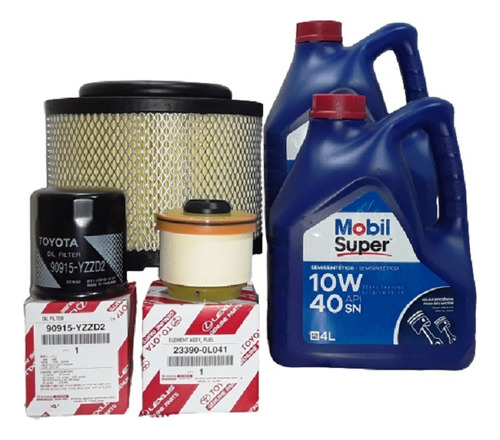 Kit Filtros + Aceite Mobil Toyota Hilux/sw4 2.5 3.0 Año 2006