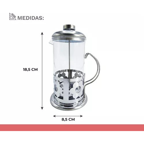 Cafetera Francesa A Embolo De Vidrio 600ml Full