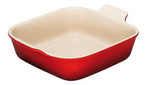 Plato Cuadrado Le Creuset Heritage Cerámico Rojo Cereza 9 In