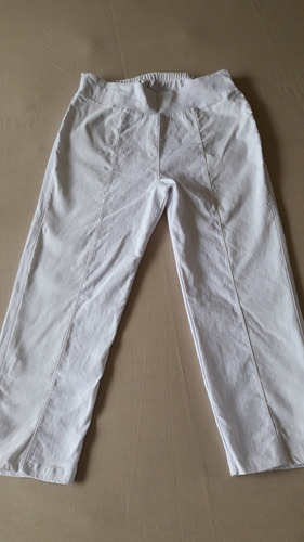 Ml Pantalon Blanco Pierna Corta  -  T. L