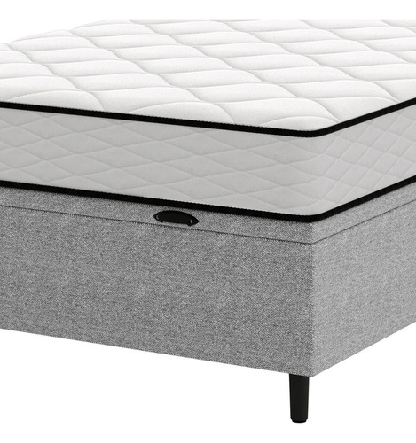 Cama Box Baú Casal Cinza 138x188x60 Thais Umaflex