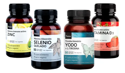 Plan Tiroides: Zinc, Selenio, Yodo, Vitamina D3 Natier