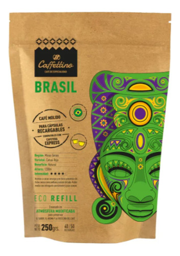 Cafe Especialidad Capsulas Recarg Brasil X250gr - Caffettino