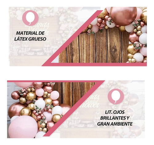 Juego De Globos Para Decoraciones De Fiesta, Kit De Globos Dorado Oscuro Paquete De Globos