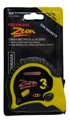 Cinta Métrica 3mts Freemans Zeon Acero Aprobada 3frenos Iman