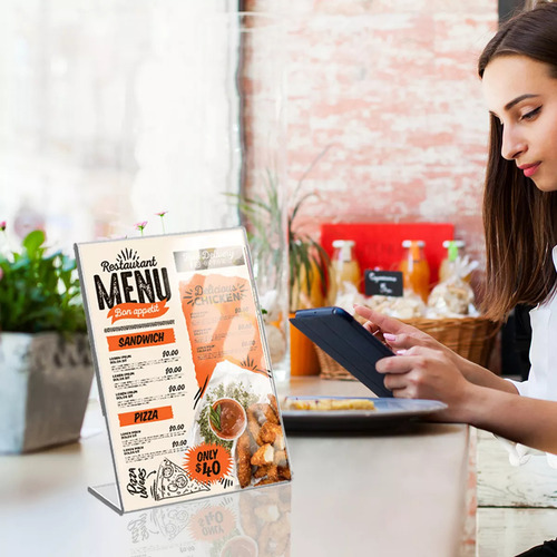 Display De Mesa De Acrilico Folha A3 L Vertical 15 Uni
