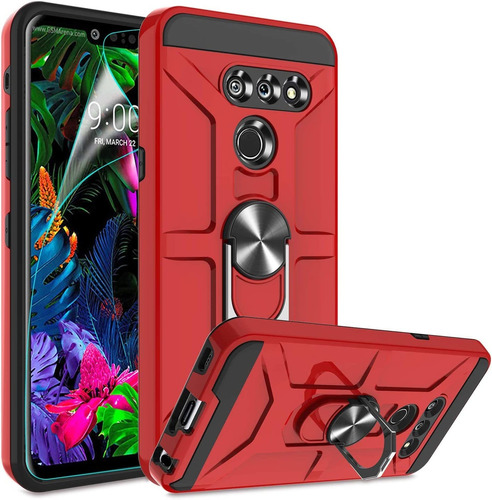 Funda Roja Para LG G8 Thinq Con Protector De Pantalla