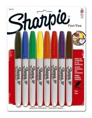 Imagen 7 de 7 de Sharpie Punta Fina Marcador Permanente (8 Unidades