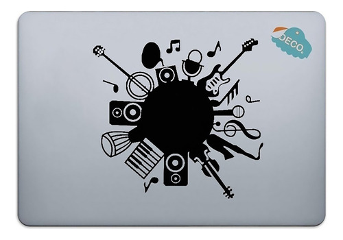 Calcomanía Sticker Para Laptop Instrumentos Musicales Mod2