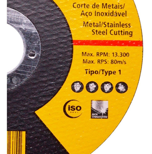100 Discos Corte 4.1/2 X 1,0 X 7/8 Pol. Stanley Sta8061