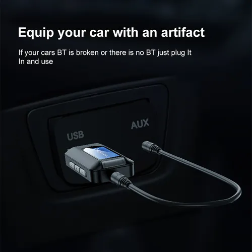 Transmisor Receptor 2 En 1 Usb Bluetooth 5.0 Con Lcd