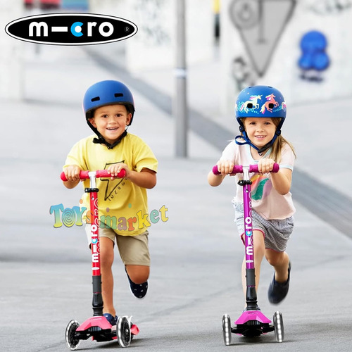 Monopatín 4 Ruedas Maxi Micro Deluxe Plegable Con Luces Led