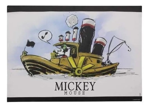 Quadro Canvas 70 X 50 Cm Mickey Barco A Vapor 10081071