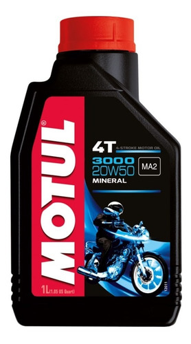 Óleo Motor Motul 3000 20w50 Moto 4t Mineral - 1 Litro