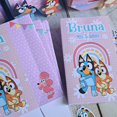 Bolsitas Personalizadas Bluey X10 Rosa