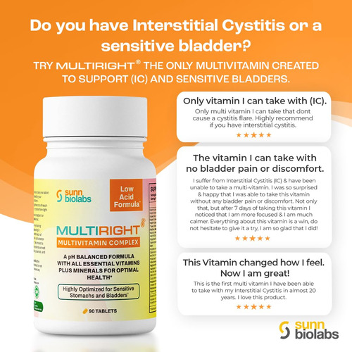 Multiright Multivitaminas Bajas En Ácido 90 Tabletas