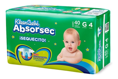 Pañal Kleenbebé Absorsec Grande 40 Pzas