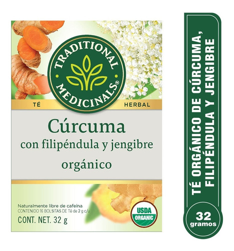 Té Traditional Medicinals Cúrcuma Con Jengibre 32g