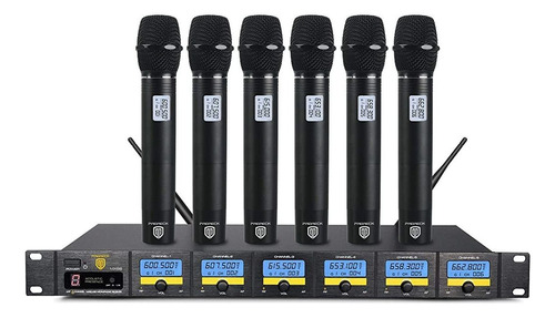 Sistema De Micrófono Inalámbrico Uhf De 6 Canales