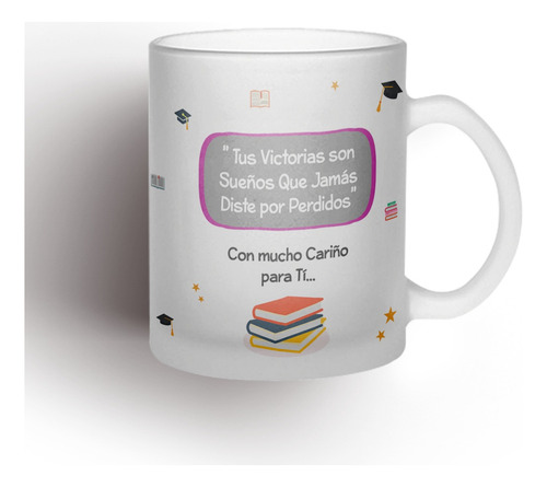 Tazón Taza Personalizada De Vidrio Empavonada Graduación