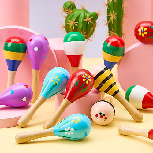 Maracas De Madera Para Niños Sonajeros De Percusión Manual D