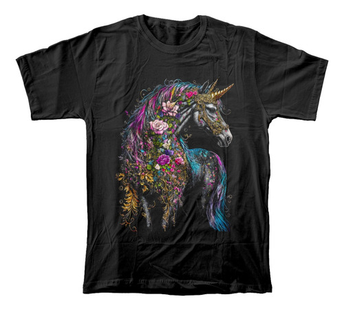 Camiseta Algodón Peinado Con Estampado De Unicornio Caballo
