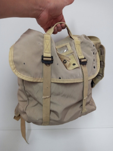 7k Mochila Militar Beige De Lona Impermiable Duradera