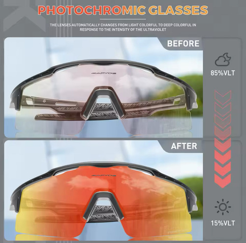 Lentes Fotocromaticos Ciclismo Ruta Mtb K A P V O E Ultra Lente Red Gravity Medium Frame Black Armazón Ultra Frame Color