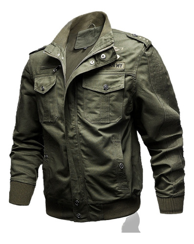 Chaquetas Estilo Militar Con Cremallera Para Hombre