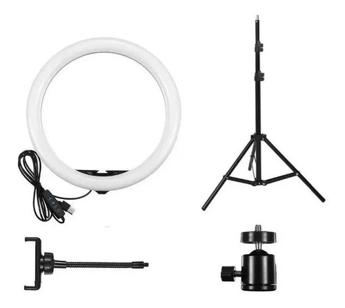 Combo Trípode Con Control Bt + Aro Luz Led Para Celulares