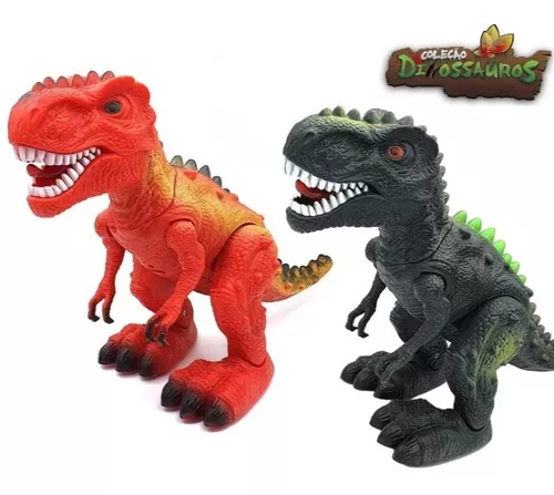 Dinossauro Tiranossauro Rex Emite Som e Luz 19cm - Pais e Filhos