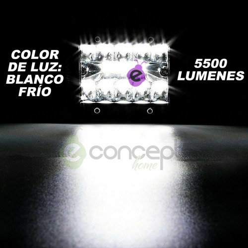 Faro Auxiliar 55w 20 Leds Cree Para Moto Con Luz Spot/flood