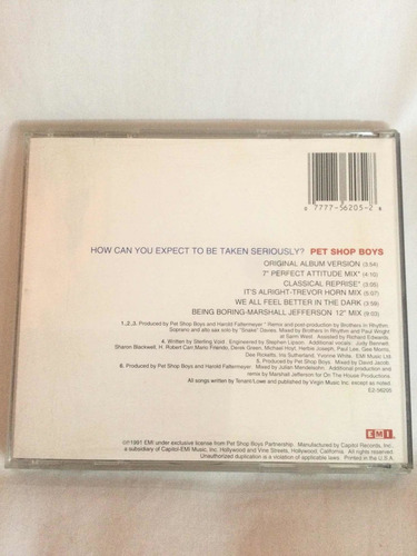 Pet Shop Boys How Can You Expect To Be Taken Seriously? Cd M (Usado)