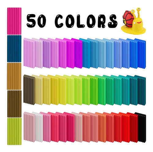 Arcilla Polimérica De 50 Colores Arcilla De Modelado Para Ni