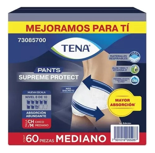 Ropa Interior Desechable, Tena Pants Supreme, M, 60 Pza 