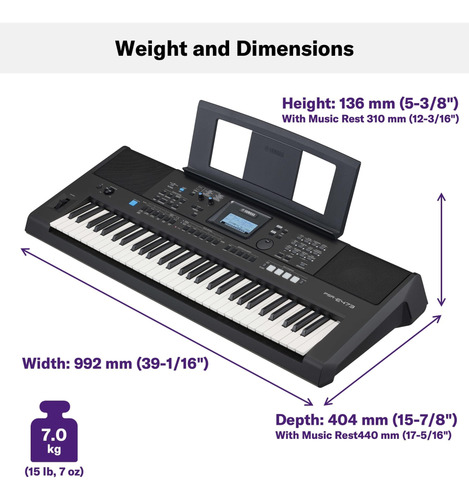 Yamaha, 61-key Touch-sensitive Advanced Portable Keyboard