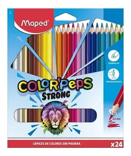 Maped Color Peps Strong 24 Lápices De Colores Resina 862724