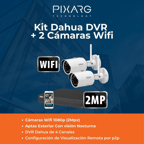 Imagen 2 de 7 de Kit Seguridad Ip Wifi Dahua Nvr 4 Ch + 2 Camaras Wifi Fuente