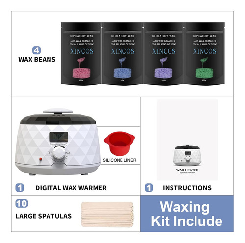 Kit De Calentador De Cera Para Hombres, Kit De Depilación De